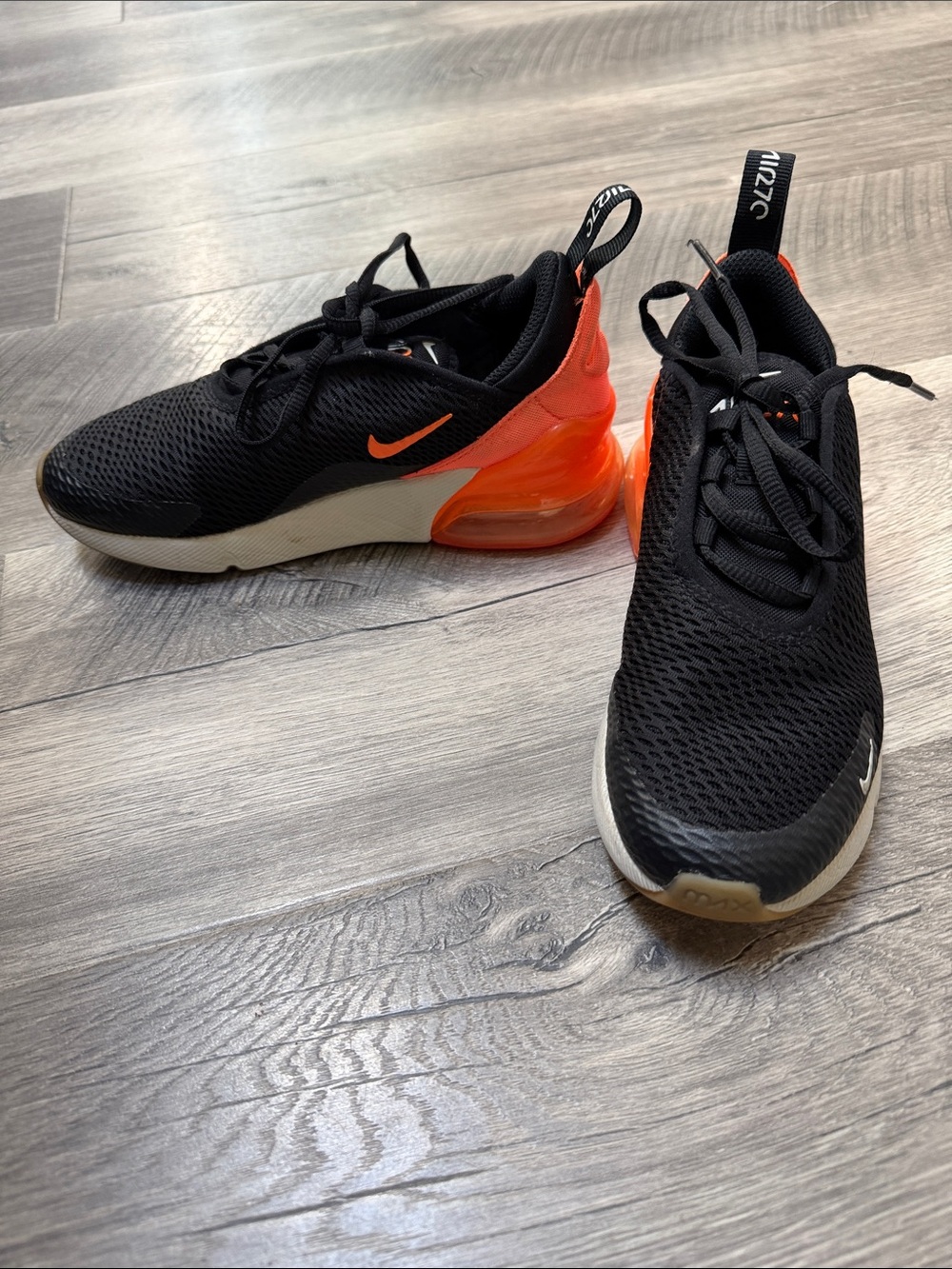 Nike Kids Air Max 270 React Sneakers - Black/Orange
